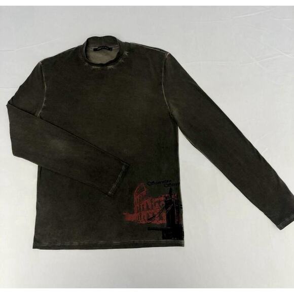 Men’s SCERVINO STREET Turtleneck Cotton Gray Pullover Top Size M Made In Italy - Picture 3 of 13